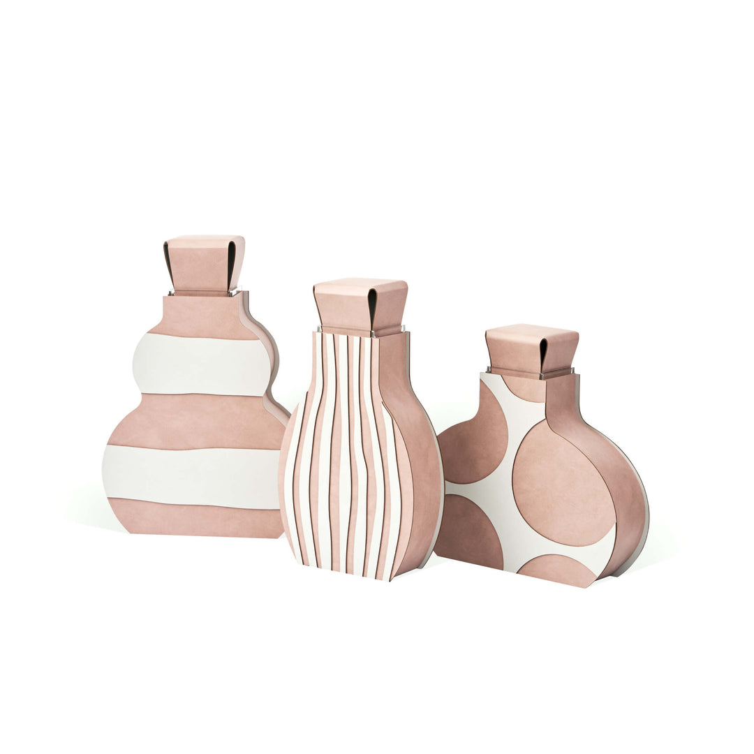 Leder-Dekorationsobjekt VASE OTTO GRAPHIC von Gianpaolo Venier für ADJ STYLE