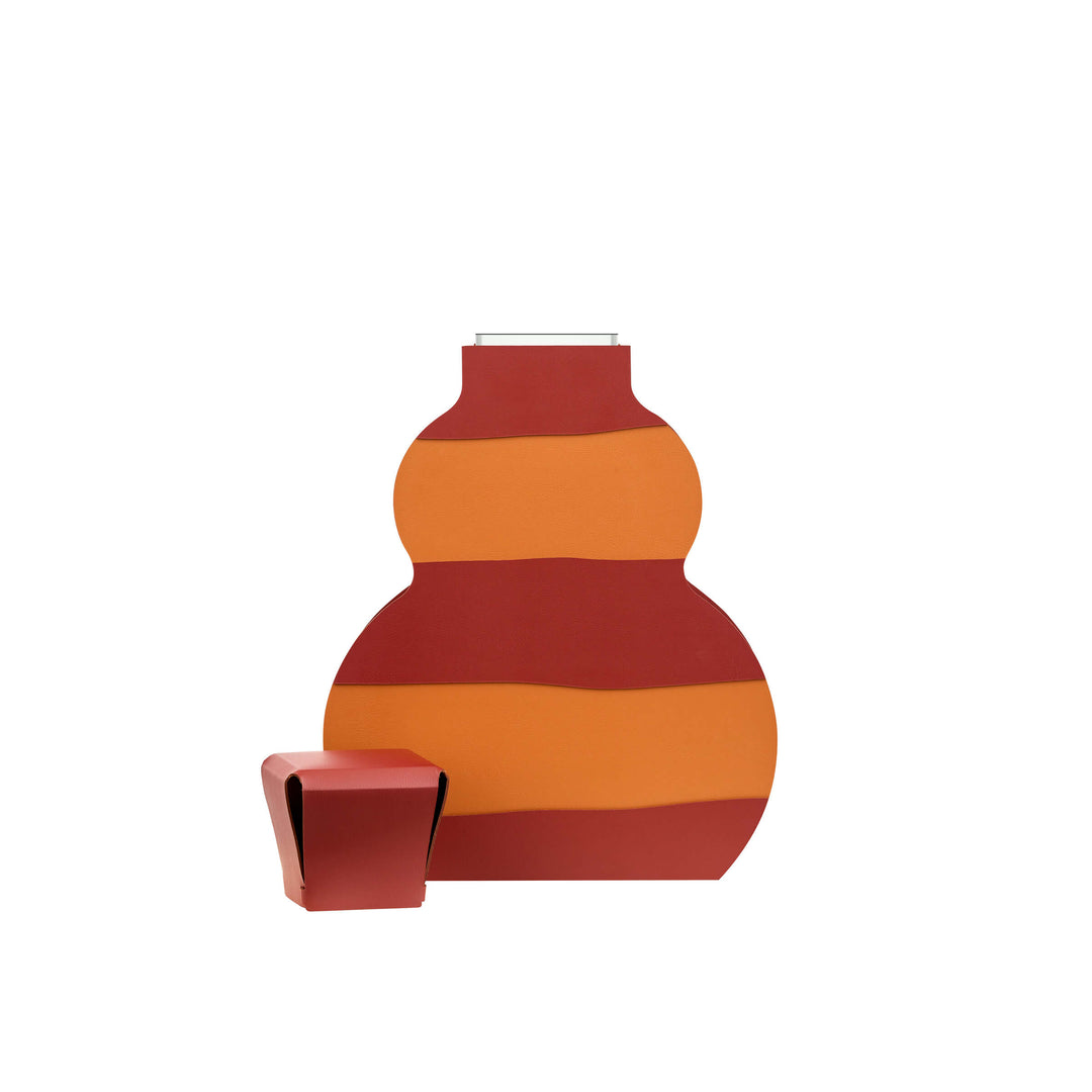 Leder-Dekorationsobjekt VASE OTTO GRAPHIC von Gianpaolo Venier für ADJ STYLE