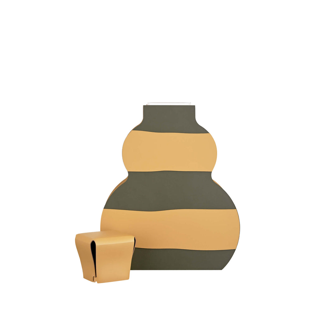 Leder-Dekorationsobjekt VASE OTTO GRAPHIC von Gianpaolo Venier für ADJ STYLE