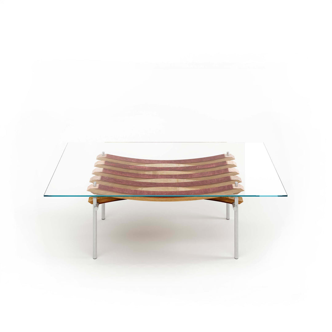 Wood and Glass Coffee Table VINCI by Winetage 01