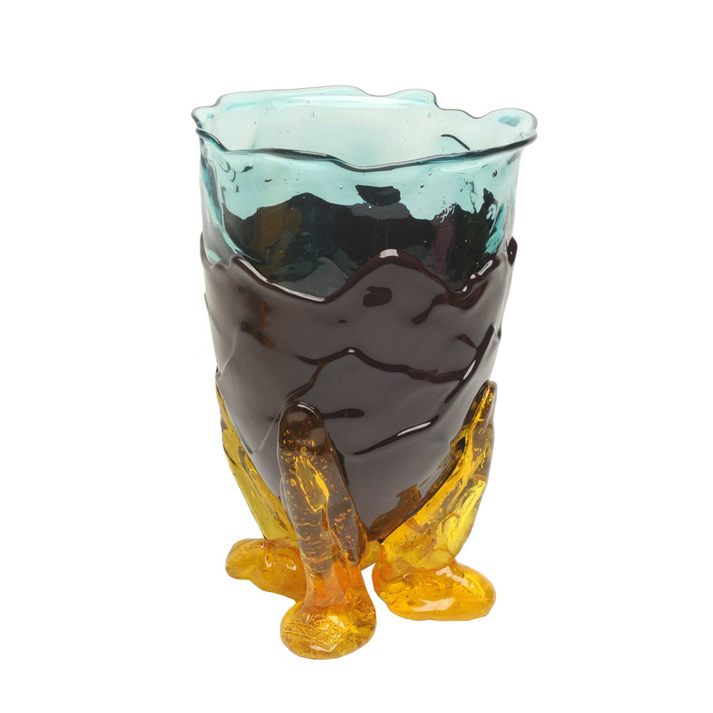 Resin Vase CLEAR EXTRACOLOUR Clear Aqua, Matt Aubergine and Clear Yellow by Gaetano Pesce for Fish Design 02