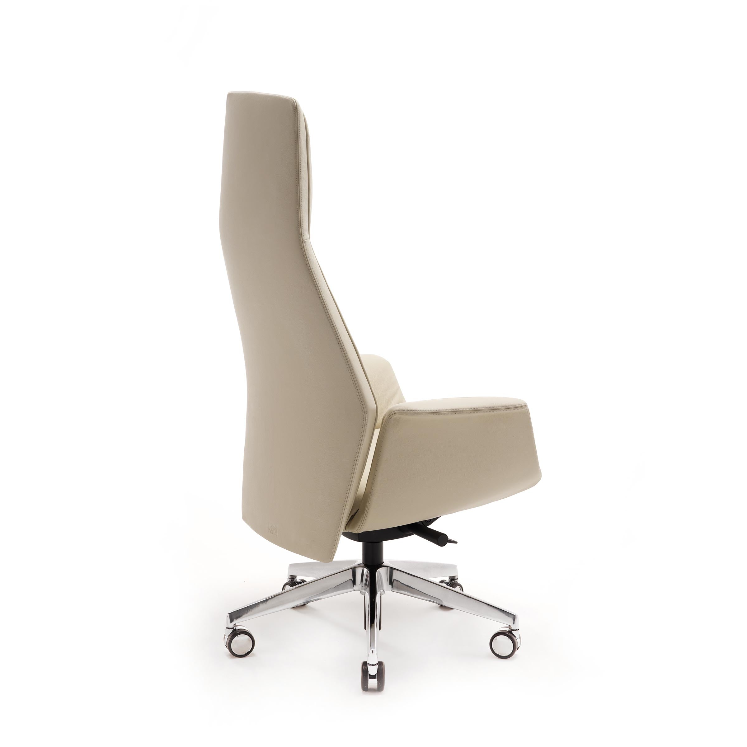Leather High Back Swivel Chair with Wheels DOWNTOWN PRESIDENT by