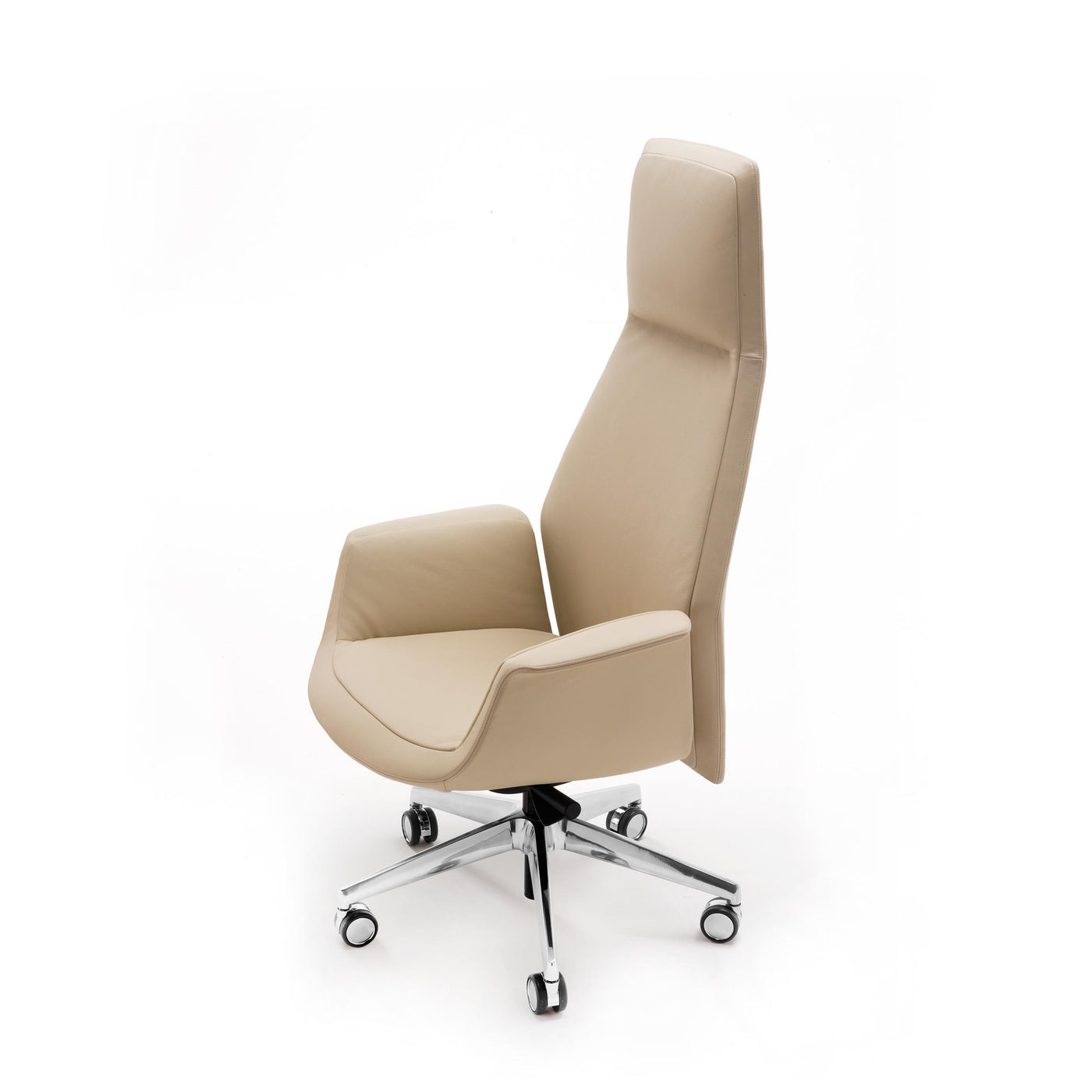 High Back Swivel Chair with Wheels DOWNTOWN PRESIDENT by Jean-Marie Massaud for Poltrona Frau 16