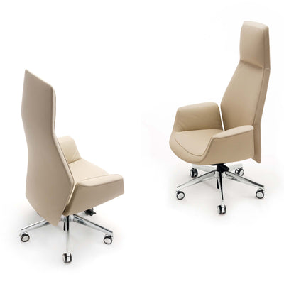 High Back Swivel Chair with Wheels DOWNTOWN PRESIDENT by Jean-Marie Massaud for Poltrona Frau 17