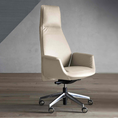 High Back Swivel Chair with Wheels DOWNTOWN PRESIDENT by Jean-Marie Massaud for Poltrona Frau 12