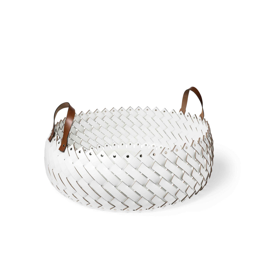 Leather Basket with Handles ALMERIA by Pinetti 01