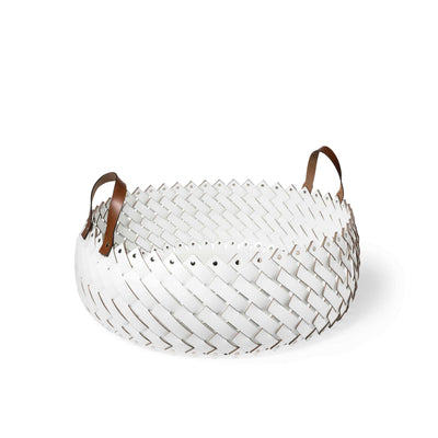 Leather Basket with Handles ALMERIA by Pinetti 01