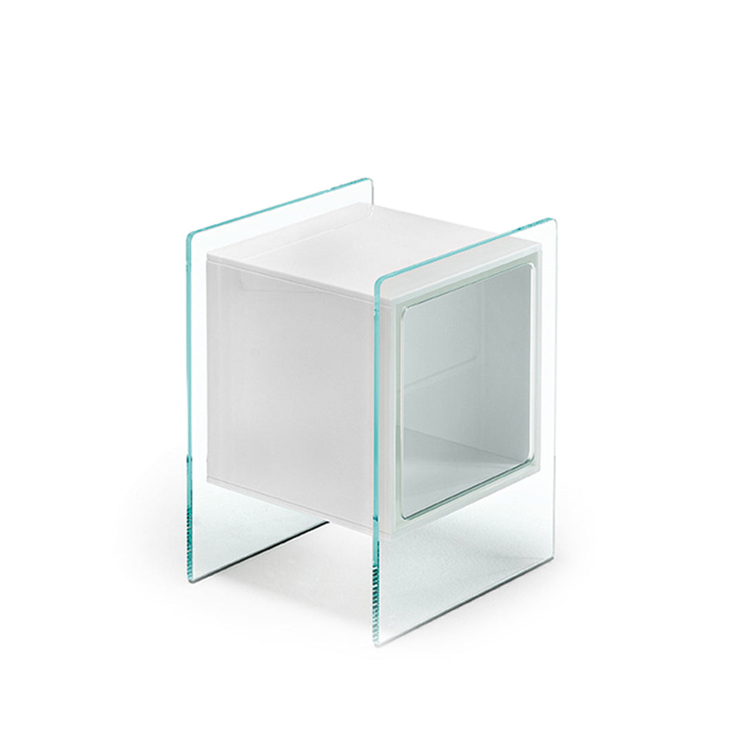 Glass Bedside Table MAGIQUE CUBO by Studio Klass for FIAM - Design Italy