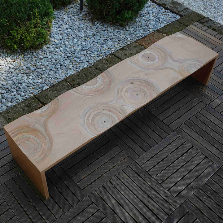 Outdoor-Holzbank RIPPLES von Toyo Ito für Horm