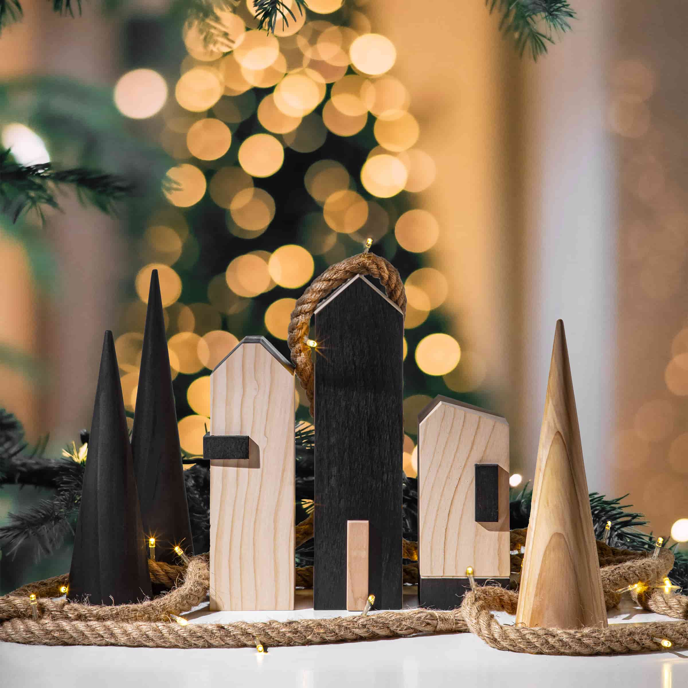 Cedar Wood Decorative Object CITIES ROTTERDAM by Authentic Design