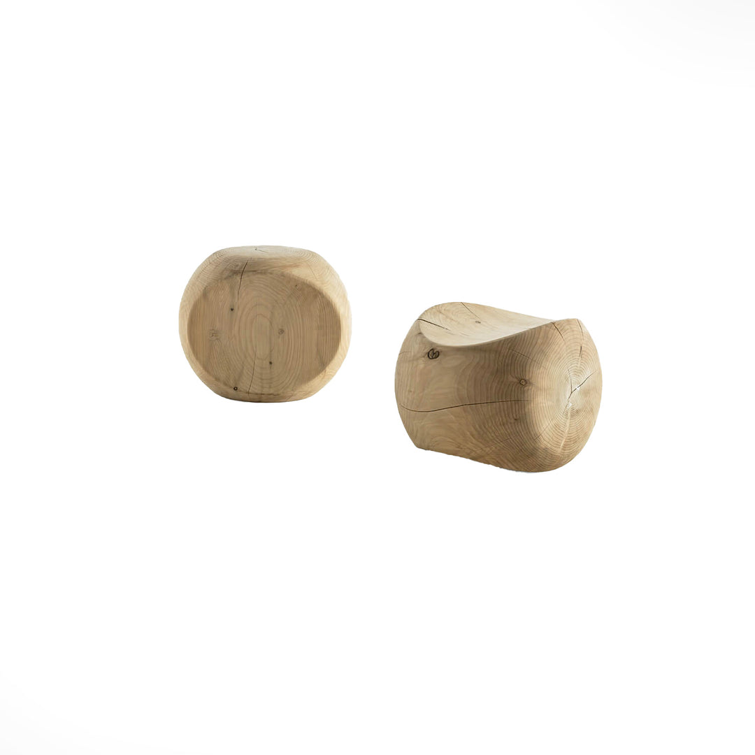 Wood Pouf AMEDEA by Benno Vinatzer for Riva 1920 02