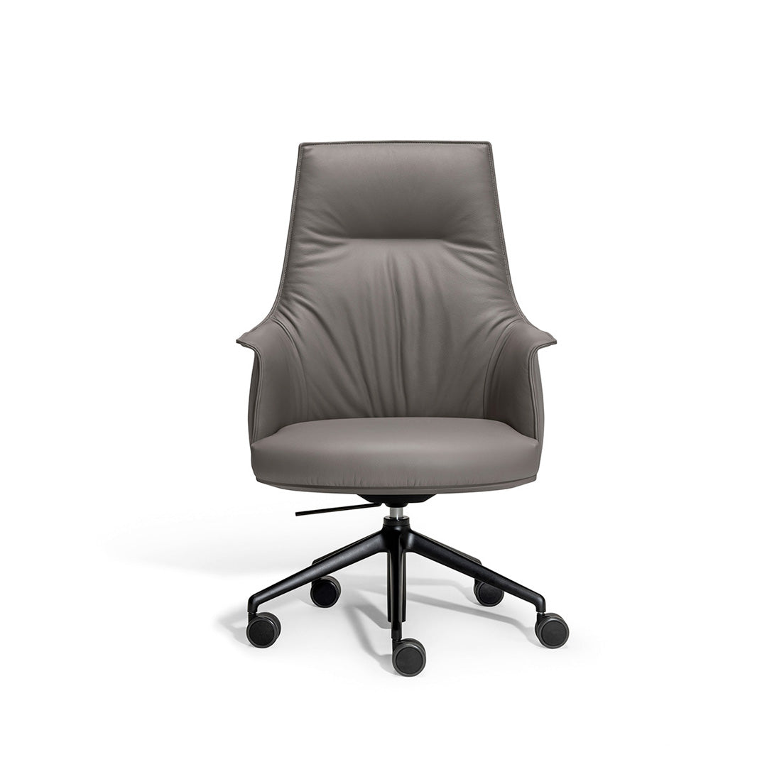 Leather Office Chair with Wheels ARCHIBALD TASK by Jean-Marie Massaud for Poltrona Frau 1