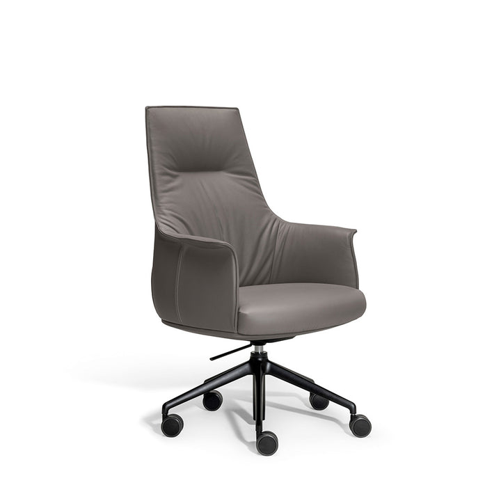 Leather Office Chair with Wheels ARCHIBALD TASK by Jean-Marie Massaud for Poltrona Frau 2