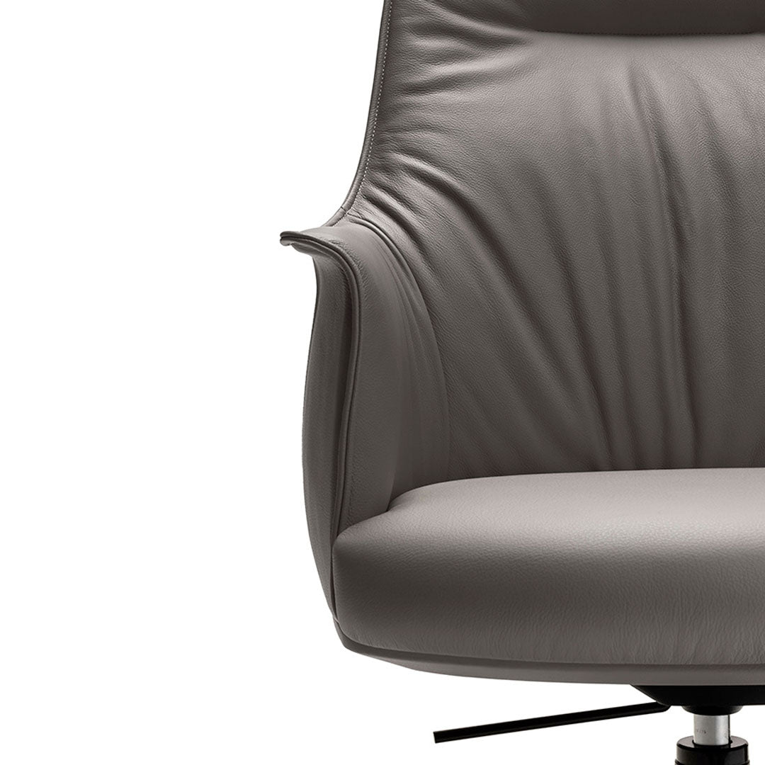 Leather Office Chair with Wheels ARCHIBALD TASK by Jean-Marie Massaud for Poltrona Frau 5