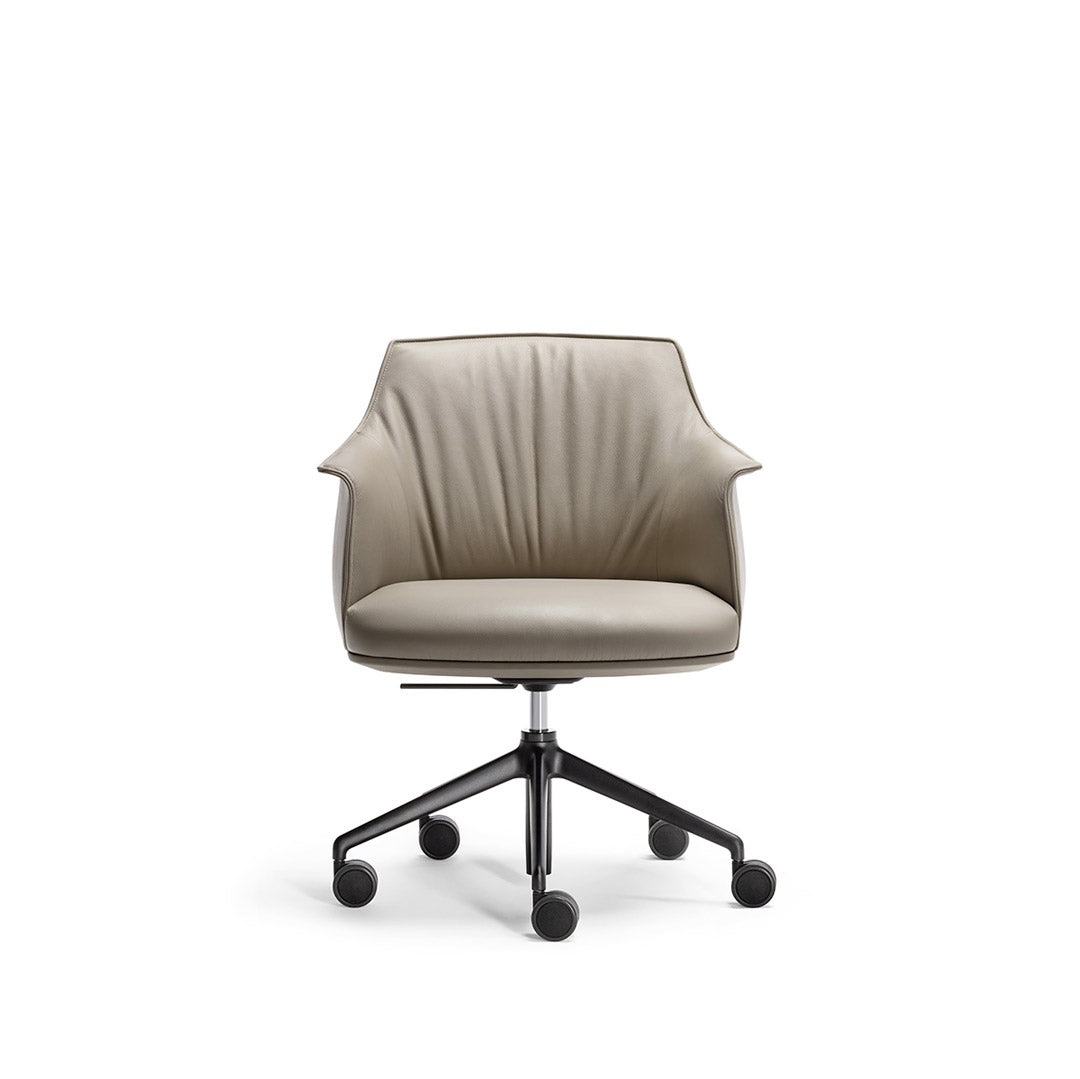 Leather Office Chair with Wheels ARCHIBALD TASK by Jean-Marie Massaud for Poltrona Frau 7