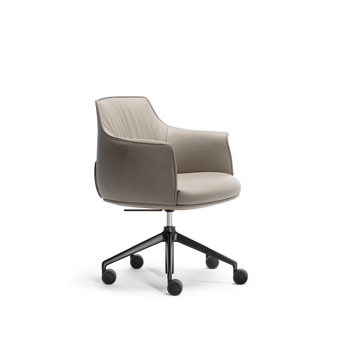 Leather Office Chair with Wheels ARCHIBALD TASK by Jean-Marie Massaud for Poltrona Frau 8