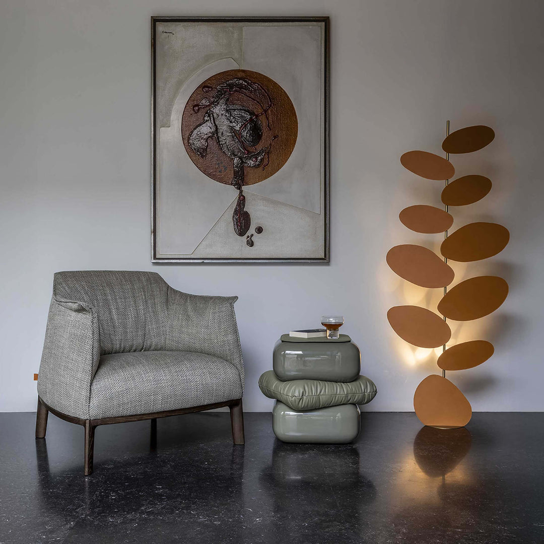 Wood and Leather Side Table SQUASH by Faye Toogood for Poltrona Frau