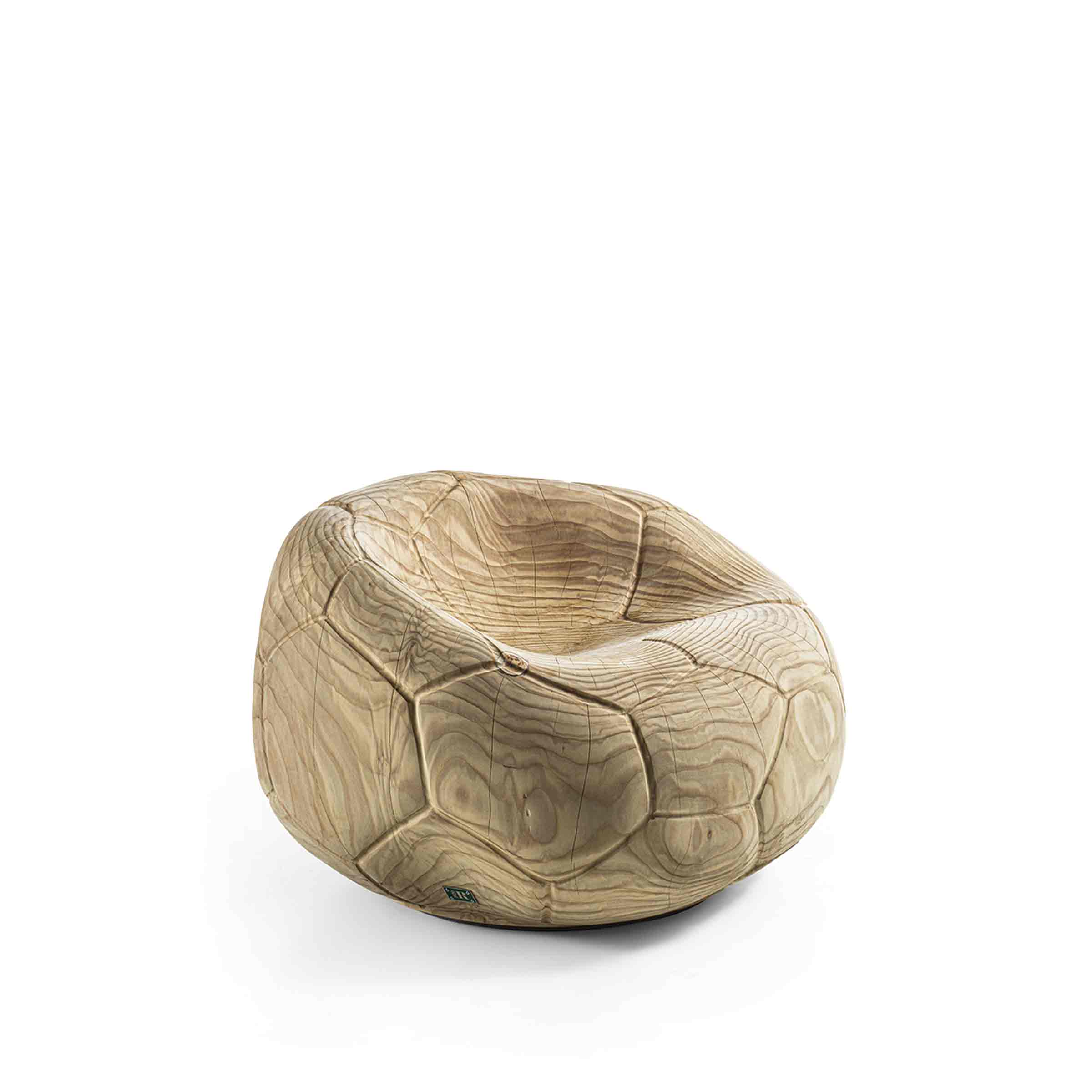 Swivel Armchair in Cedar Wood FOOTBALL by Guto Biazzetto for Riva