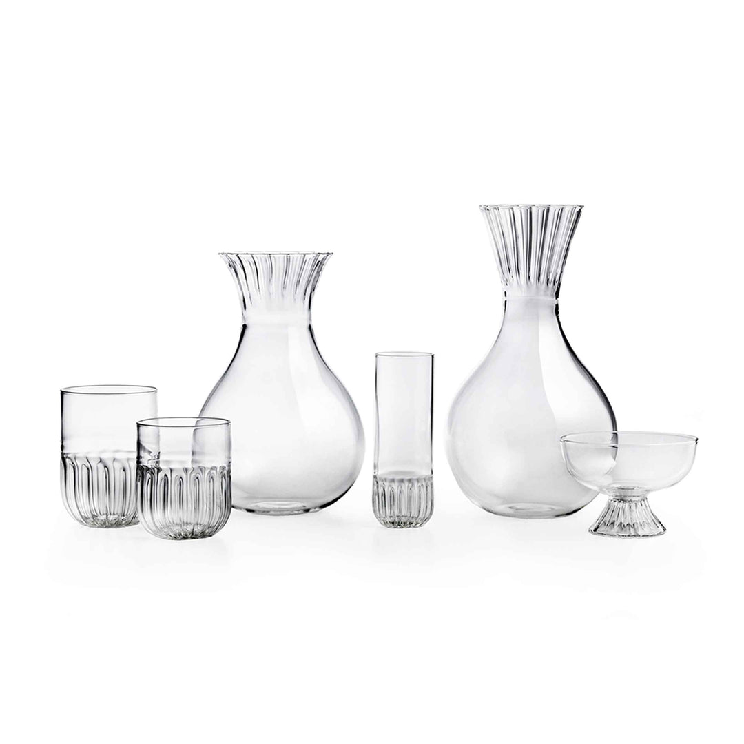 Routine blown glass pitcher set of two by Matteo Cibic for Paola C., handcrafted Italian designer tableware