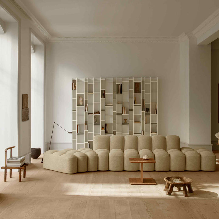 White Random bookcase by Eva Paster and Michael Geldmacher for MDF Italia, contemporary designer shelving unit