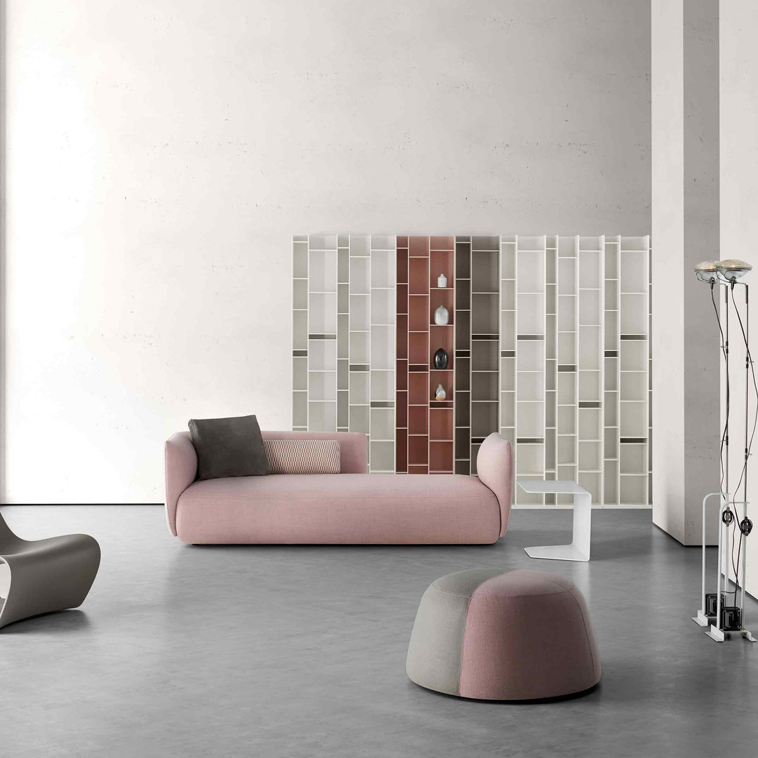 White Random bookcase by Eva Paster and Michael Geldmacher for MDF Italia, contemporary designer shelving unit