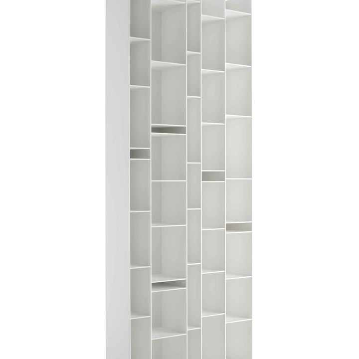 White Random bookcase by Eva Paster and Michael Geldmacher for MDF Italia, contemporary designer shelving unit