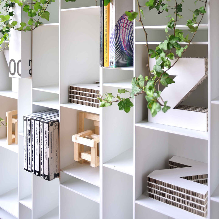 White Random bookcase by Eva Paster and Michael Geldmacher for MDF Italia.