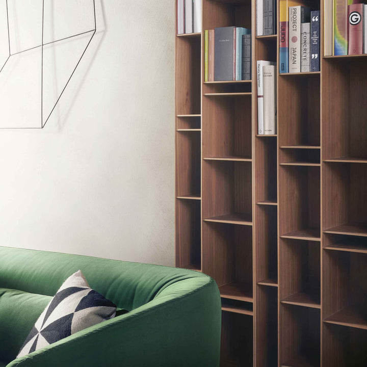Natural wood Random bookcase by Eva Paster and Michael Geldmacher for MDF Italia.