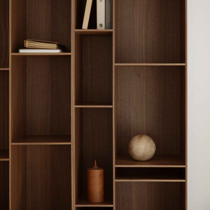 Natural wood Random bookcase by Eva Paster and Michael Geldmacher for MDF Italia.