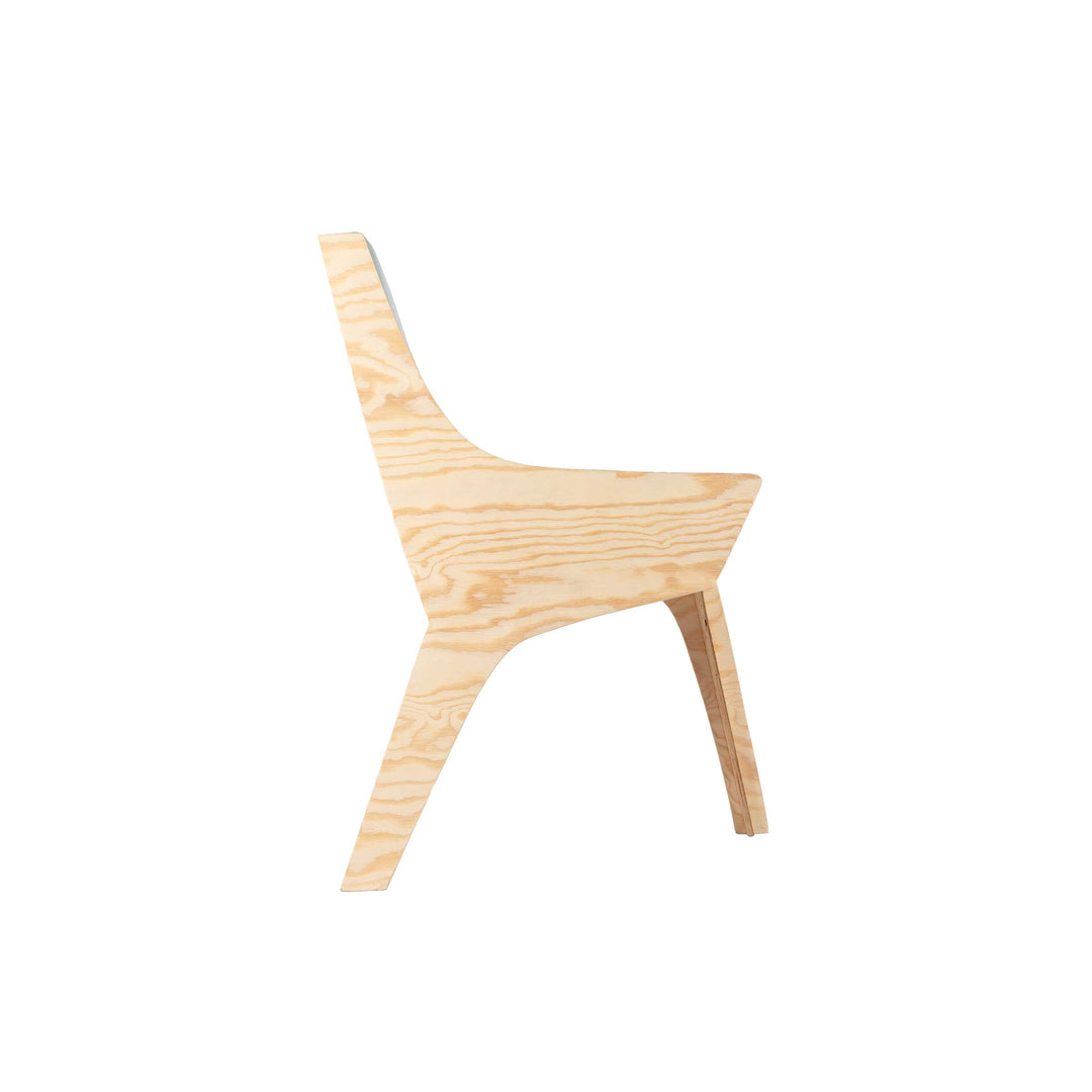 Falcone Blue chair by Jules Regis, phenolic CLT structure with blue fabric upholstery, contemporary designer seating