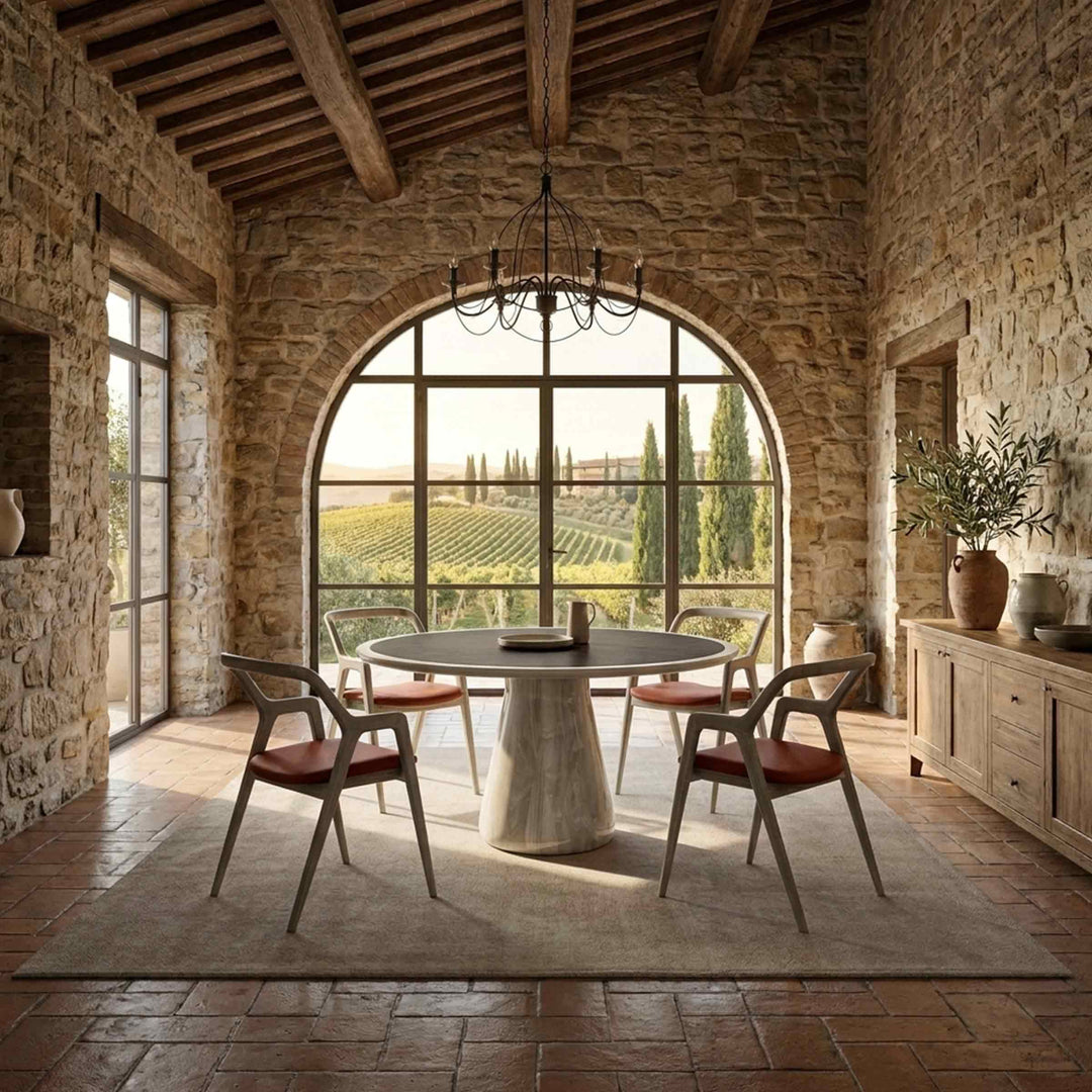 Tavolo Rotondo in Legno di Noce CONVIVIO di Dale Italia