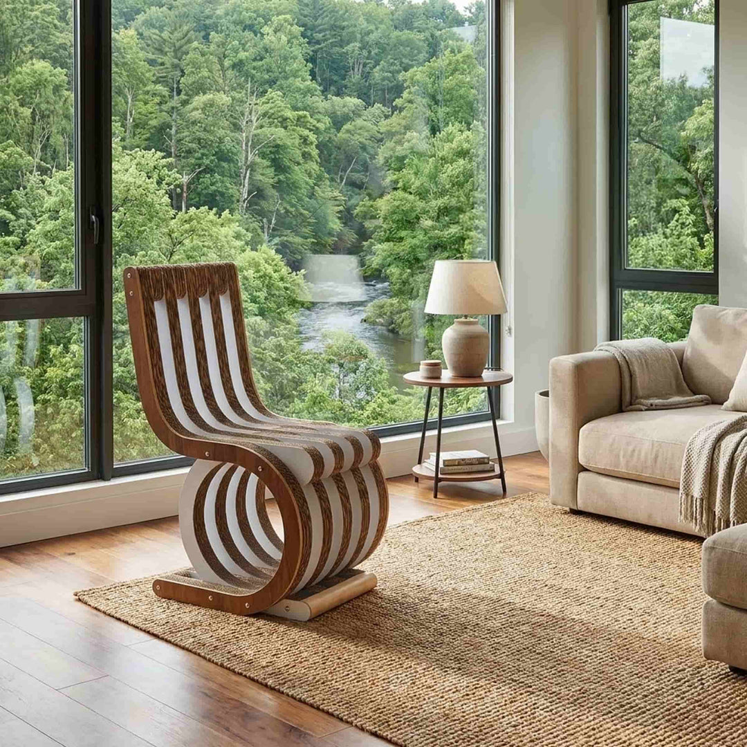 Chaise en carton TWIST Noyer Canaletto