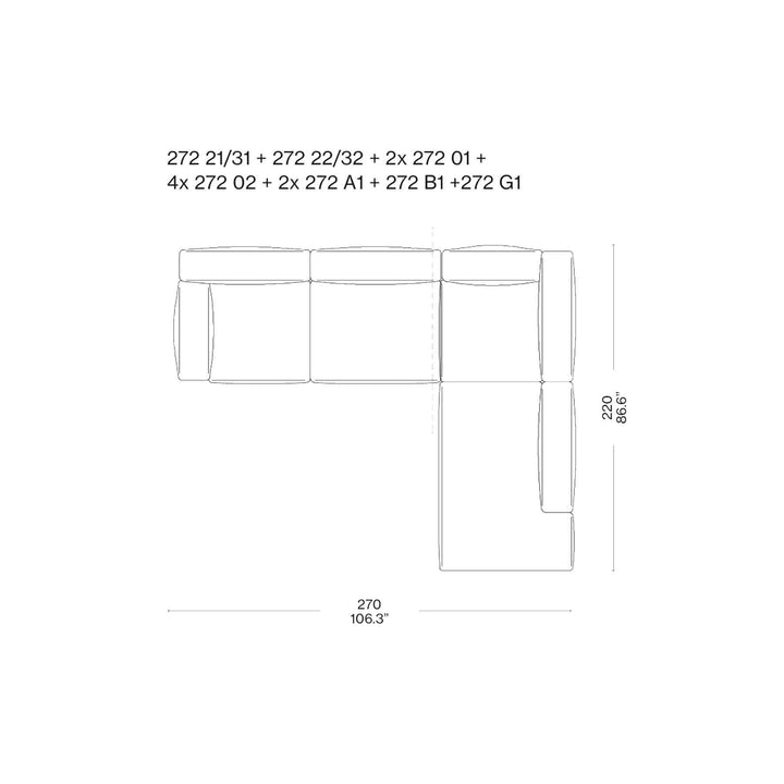 Modułowa sofa MEX-HI, zaprojektowana przez Piero Lissoni dla Cassina