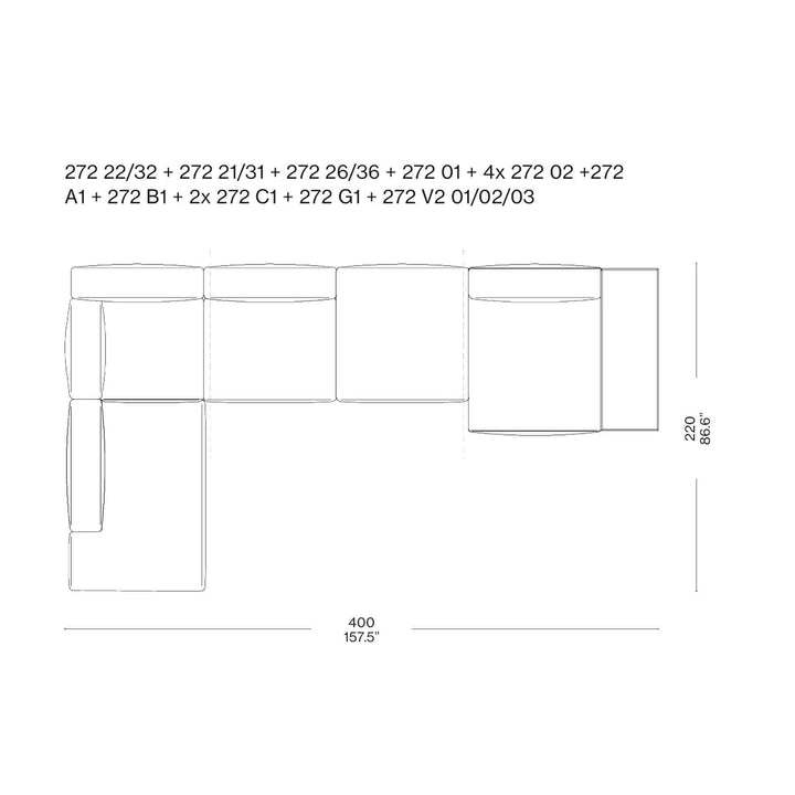 Modułowa sofa MEX-HI, zaprojektowana przez Piero Lissoni dla Cassina