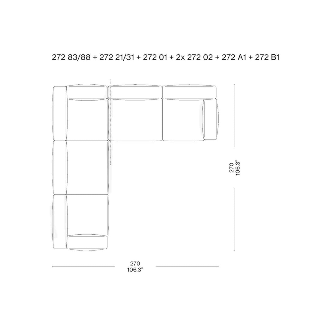 Modułowa sofa MEX-HI, zaprojektowana przez Piero Lissoni dla Cassina