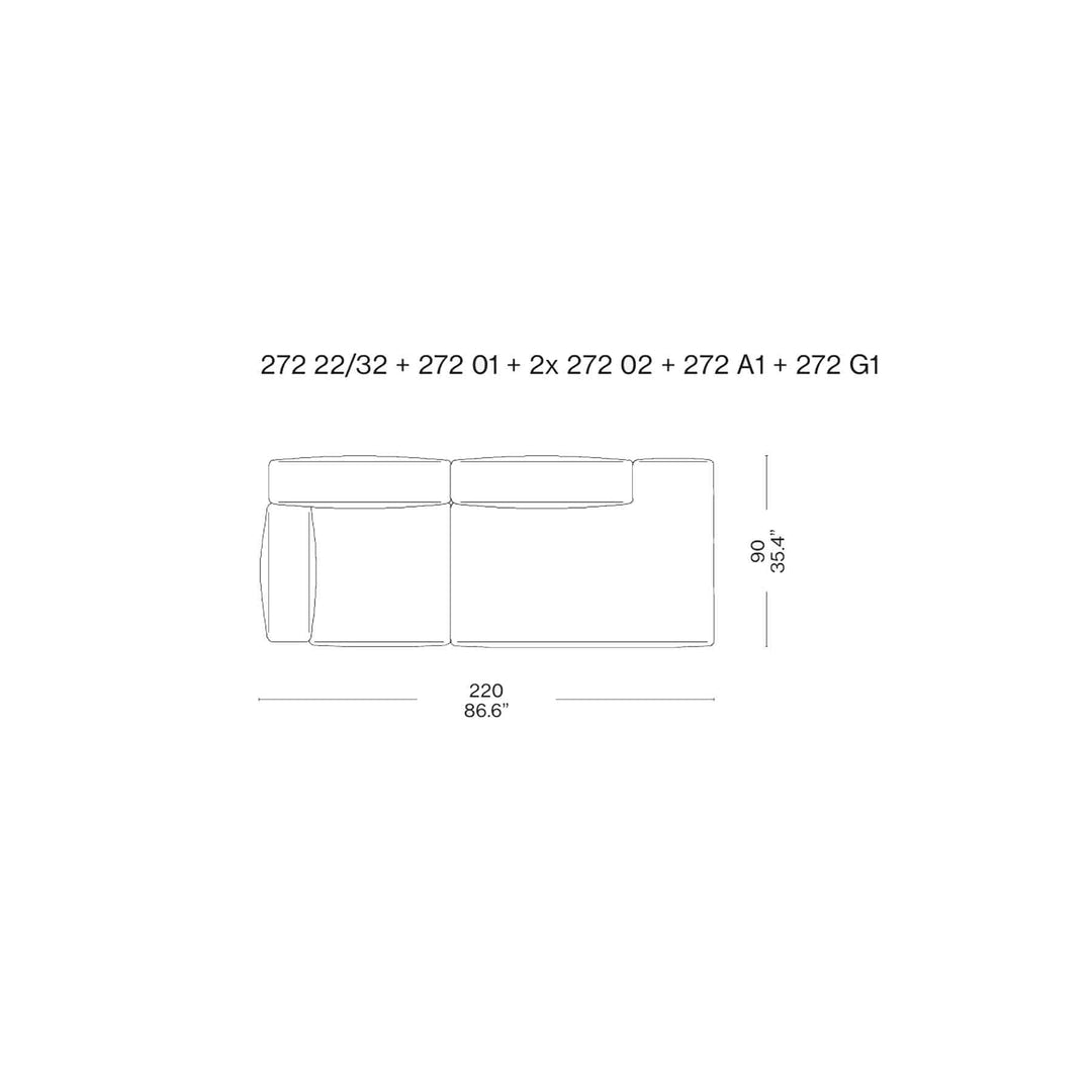 Modułowa sofa MEX-HI, zaprojektowana przez Piero Lissoni dla Cassina