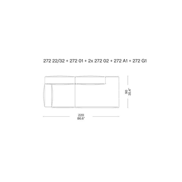 Modułowa sofa MEX-HI, zaprojektowana przez Piero Lissoni dla Cassina