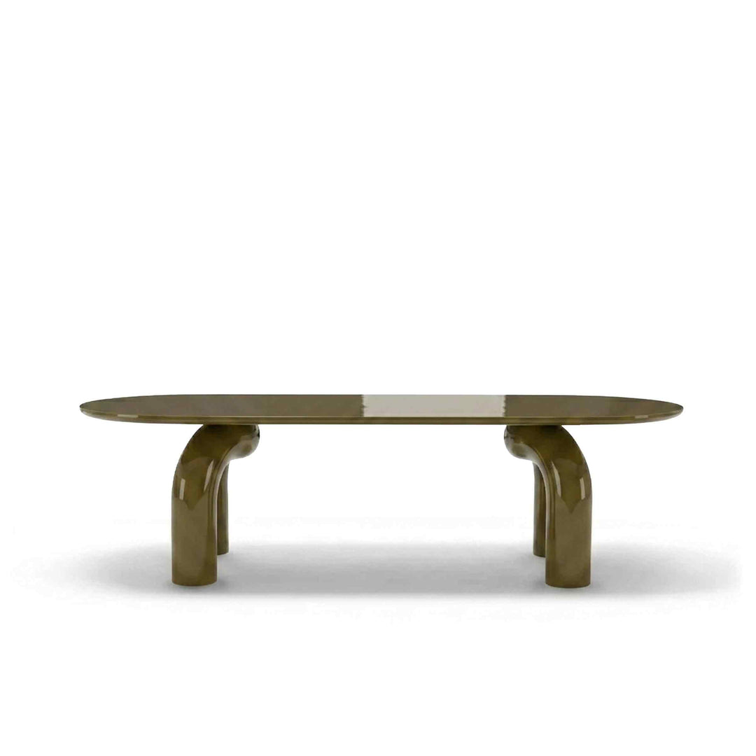 Wood Oval Dining Table ELEPHANTE by Marcantonio for Mogg