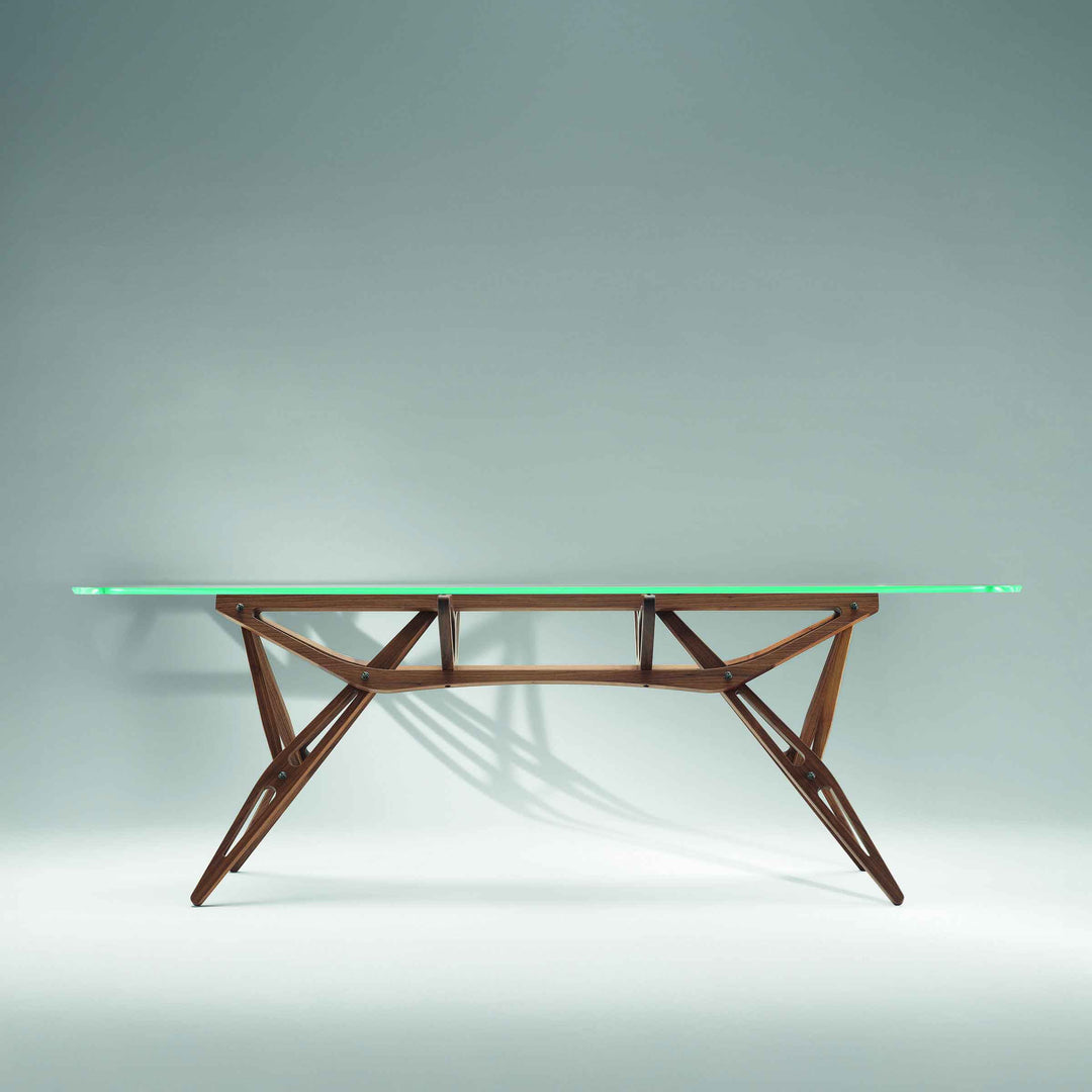 Reale CM dining table by Zanotta, homage to Carlo Mollino, iconic designer dining table.