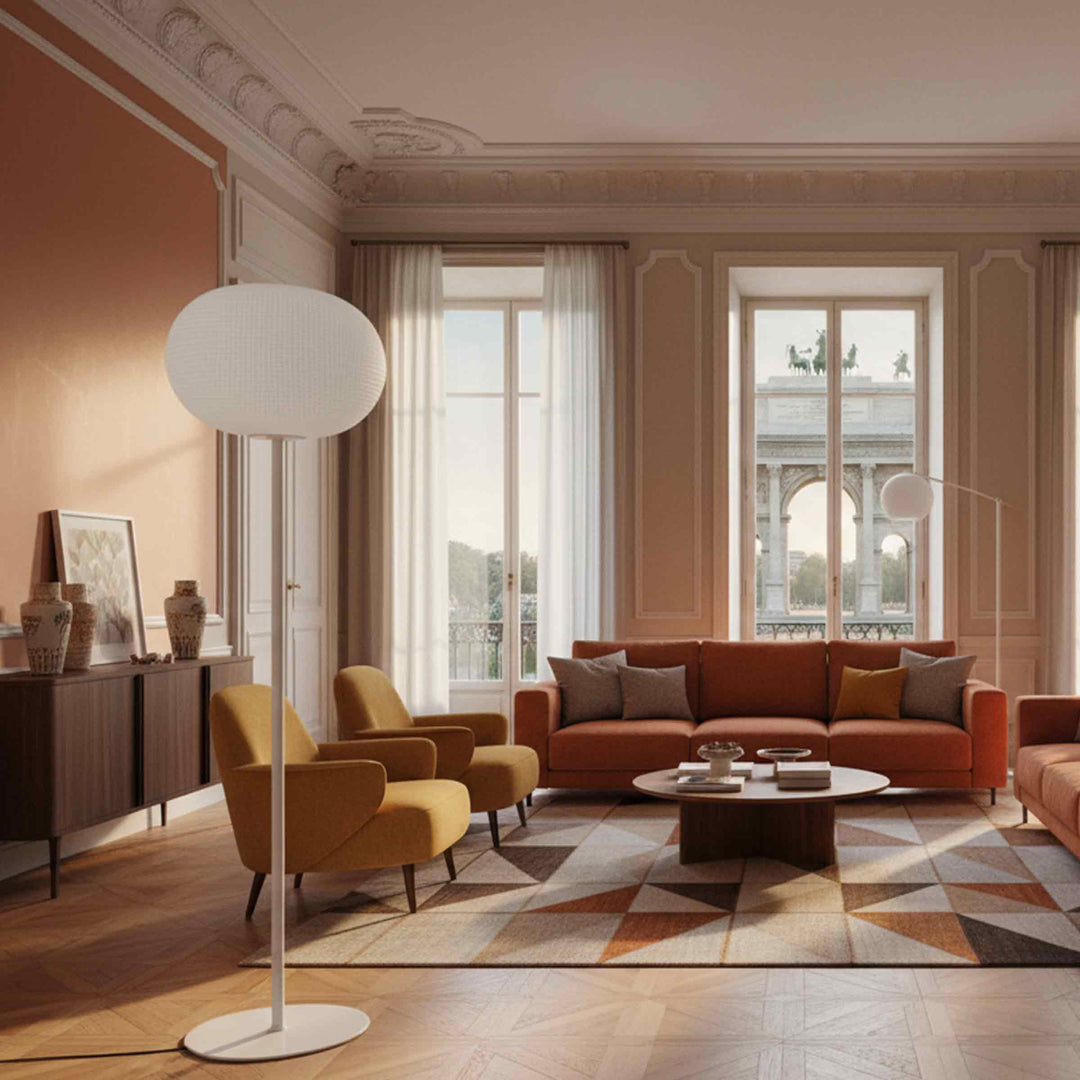 Bianca floor lamp by Matti Klenell for FontanaArte, modern designer floor lighting