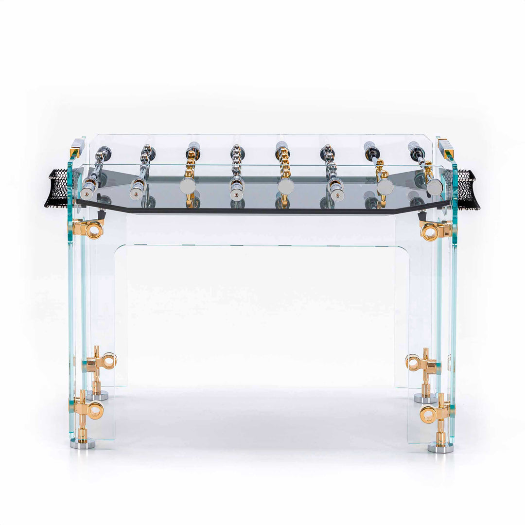 Glass Foosball Table CRISTALLINO GOLD by Adriano Design for Teckell - Limited Edition 01