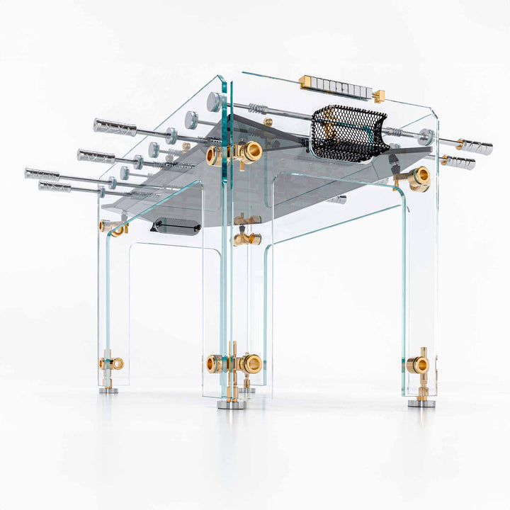 Glass Foosball Table CRISTALLINO GOLD by Adriano Design for Teckell - Limited Edition 03