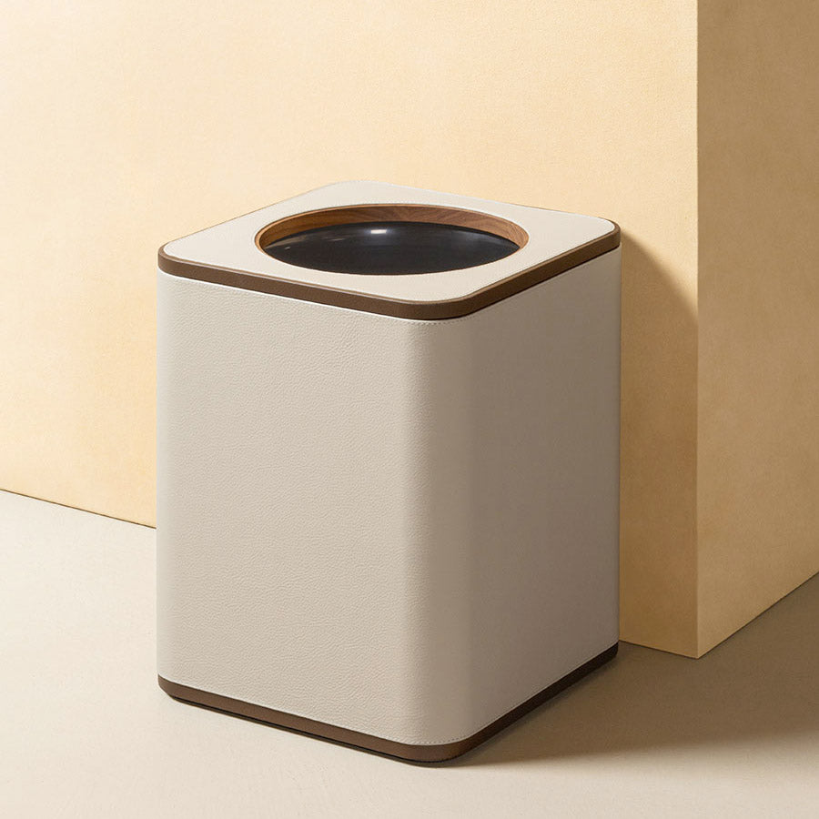 Leather Wastepaper Bin OFFICE COLLECTION by Giobagnara for Poltrona Frau 3