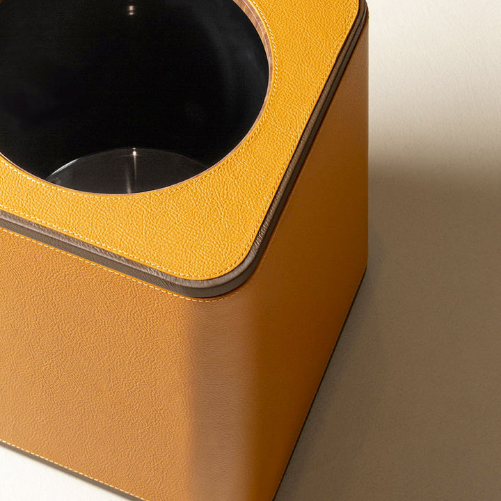 Leather Wastepaper Bin OFFICE COLLECTION by Giobagnara for Poltrona Frau 5