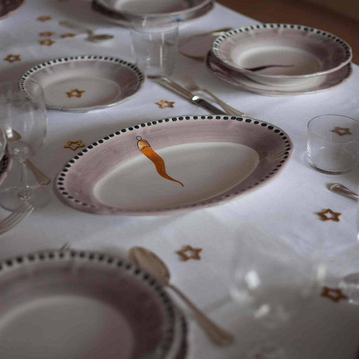 Assiette de service ovale en céramique VIETRI - FORTUNA par Germana Scapellato pour Wtfb