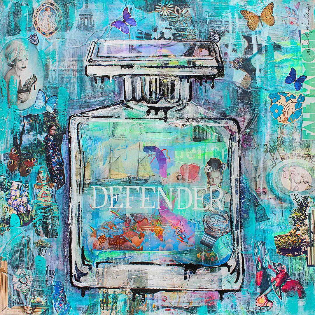 Defender painting by Ludmilla Radchenko, 84×84 cm limited edition artwork