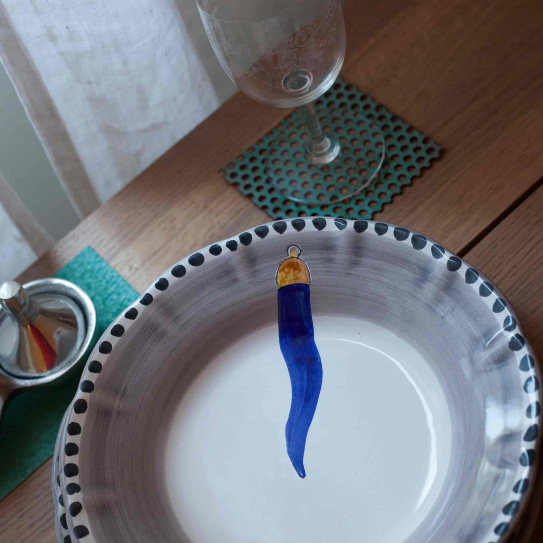 Piatto da zuppa in ceramica VIETRI - FORTUNA di Germana Scapellato per Wtfb