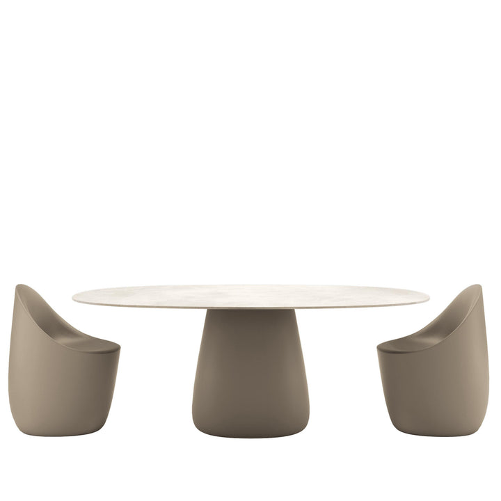 Stoneware Dining Table COBBLE by Elisa Giovannoni for Qeeboo 07