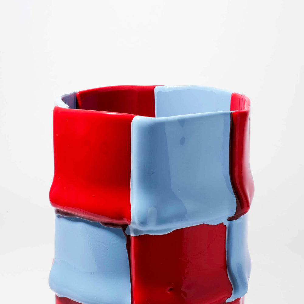 Resin Vase BAMBOO L Red by Enzo Mari 02