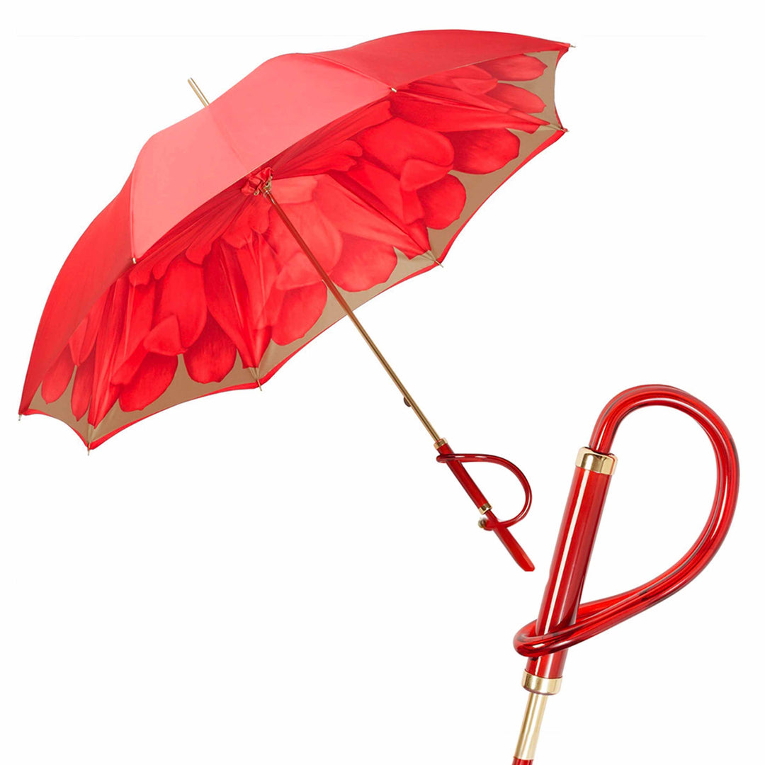 Umbrella RED DAHLIA DOUBLE CLOTH by Pasotti 01